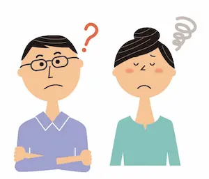 悩む外国人カップル